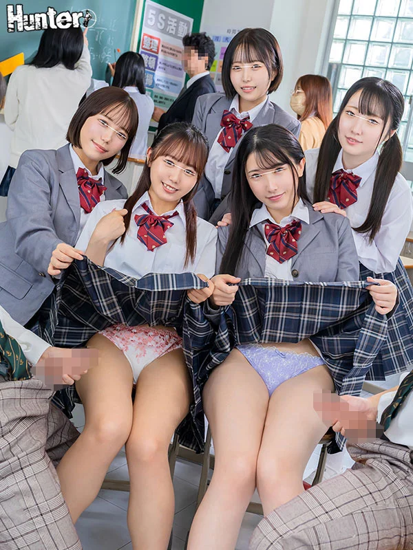 “Do You Dare Cum Inside My Panties?” Adult Classmates Hide Their Cocks Under Her Skirt for a Risky Public Challenge